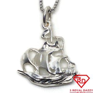 Sailing Ship charm 3D Pendant 925 Sterling Silver